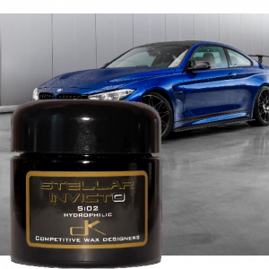 Si02 wax product in front of car.